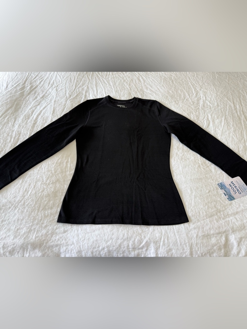 Terramar | Women’s M | Black Woolskins Sweater Wool Blend Crew BaseLayer | NWT